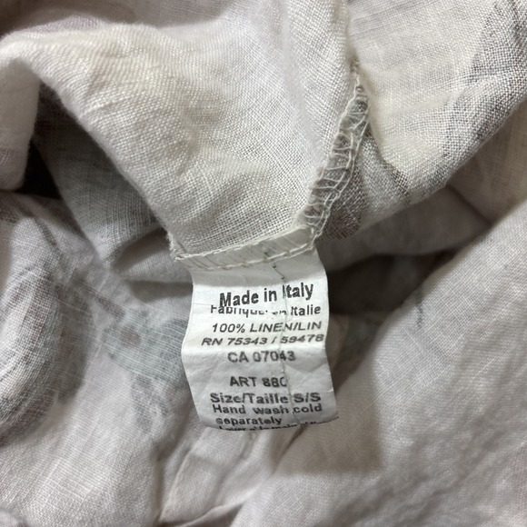 Terzo Milennio S Linen Top Floral High Low Hem Cream Boho Natural Fibers Italy - Picture 8 of 8